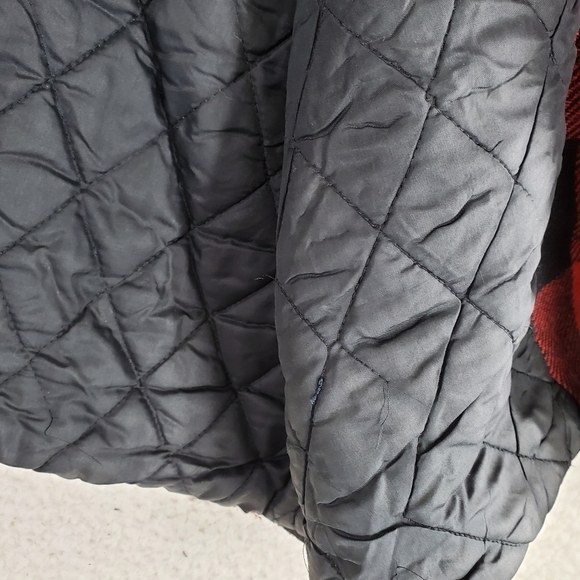 Vtg Brewster Jacket Mens XL Red Black Buffalo Plaid Flannel Wool Linen Quilted - Picture 11 of 16